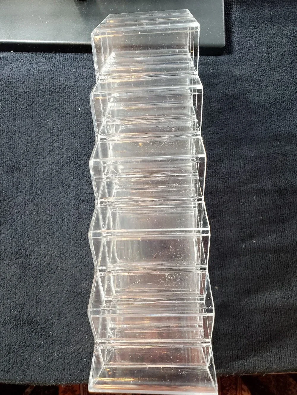 NWOT Clear Acrylic Fish Shaped Spacious Makeup Organizer Tower 16 Slot Holder